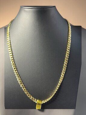 Gold Plated Curb Chain Necklace Made in Korea 22 Inches Clasp Closure